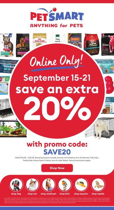 PetSmart Online Deal September 15 to 21