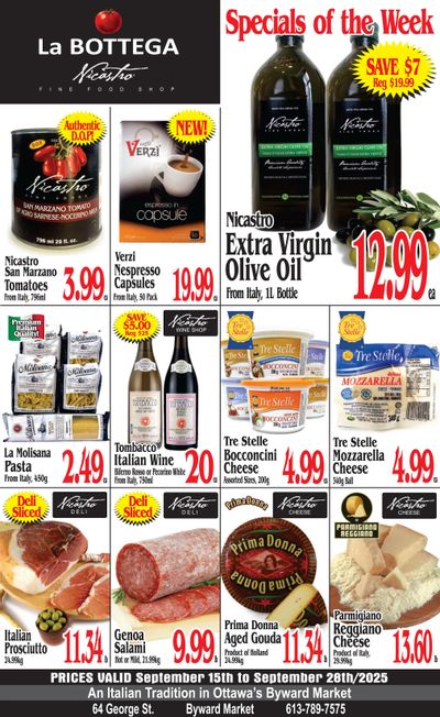 La Bottega Nicastro Fine Foods Flyer September 15 to 28