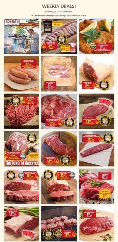 Robert's Fresh and Boxed Meats Flyer September 15 to 22