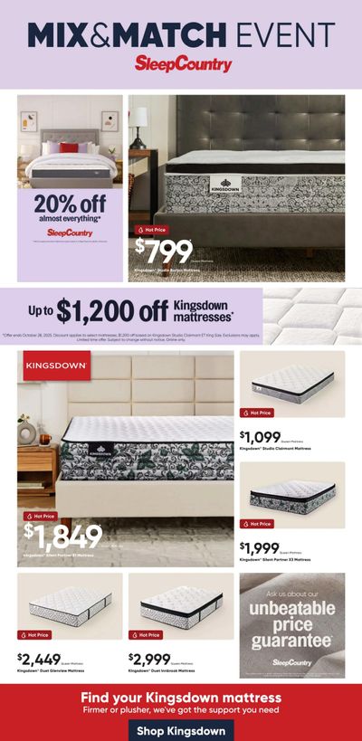 Sleep Country Flyer September 17 to 23