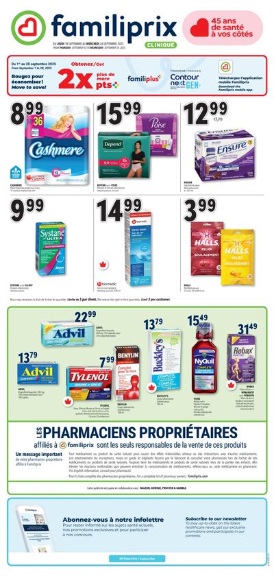Familiprix Clinique Flyer September 18 to 24
