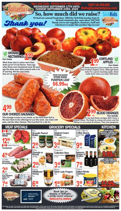 Battaglia's Marketplace Flyer September 17 to 23