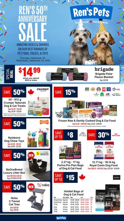 Ren's Pets Flyer September 18 to 24