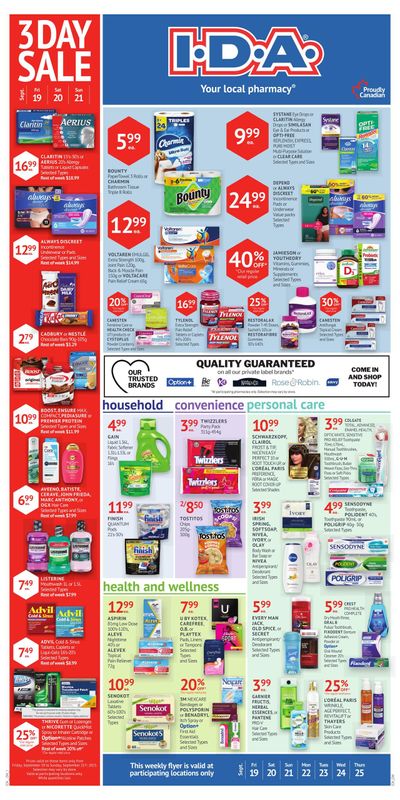 I.D.A. Flyer September 19 to 25