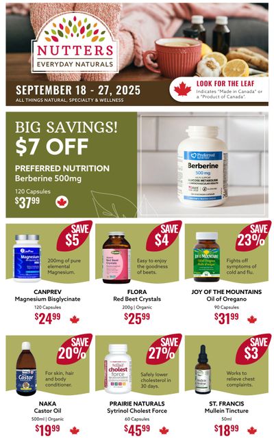 Nutters Everyday Naturals Flyer September 18 to 27