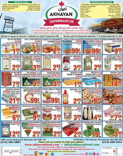 Akhavan Supermarche Flyer September 17 to 23