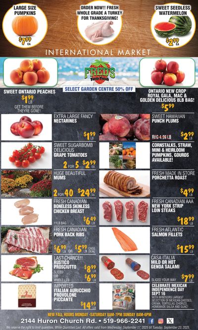 Fred's Farm Fresh Flyer September 17 to 23