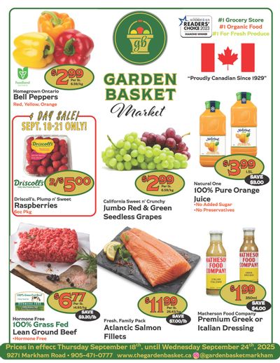 The Garden Basket Flyer September 18 to 24