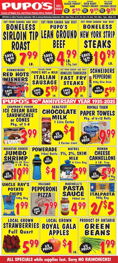 Pupo's Food Market Flyer September 18 to 24