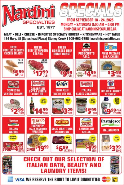 Nardini Specialties Flyer September 18 to 24