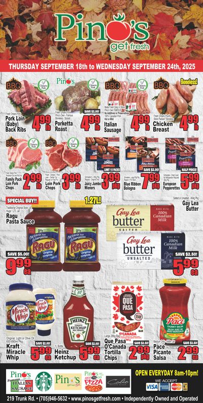 Pino's Flyer September 18 to 24