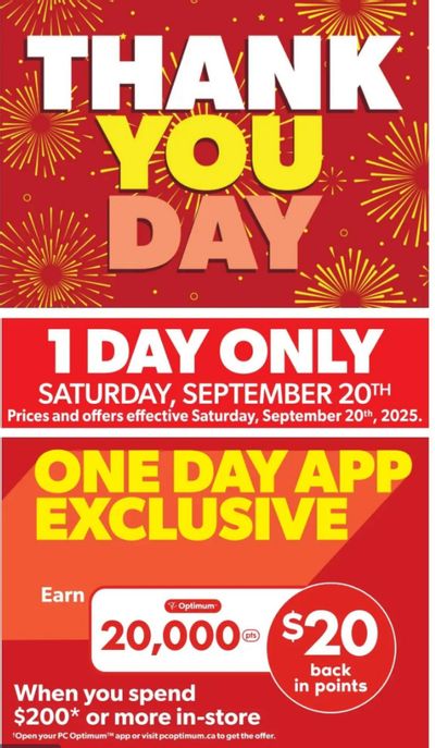 Real Canadian Superstore Ontario: Get 20,000 PC Optimum Points When You Spend $200 September 20th Only