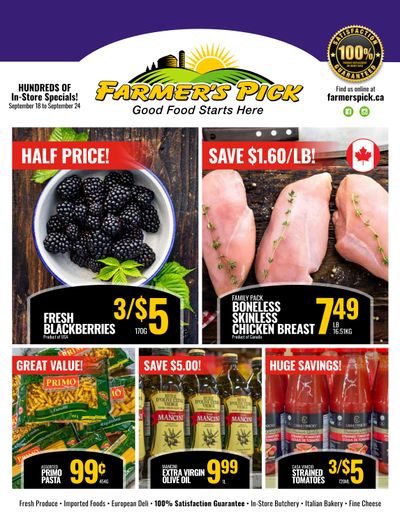 Farmer's Pick Flyer September 18 to 24