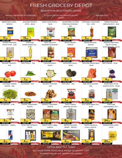 Fresh Grocery Depot Flyer September 18 to 24