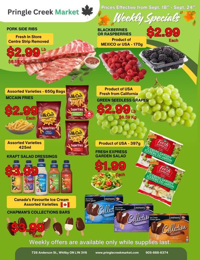 Pringle Creek Market Flyer September 18 to 24