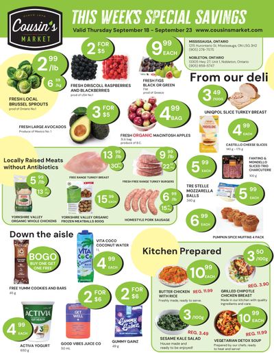 Cousin's Market Flyer September 18 to 23