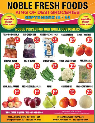 Noble Fresh Foods Flyer September 18 to 24