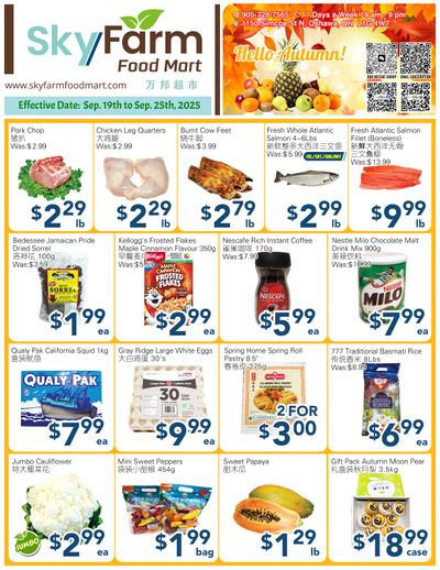 SkyFarm Food Mart Flyer September 19 to 25