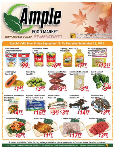 Ample Food Market (Brampton) Flyer September 19 to 25