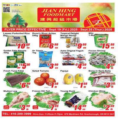 Jian Hing Foodmart (Scarborough) Flyer September 19 to 25