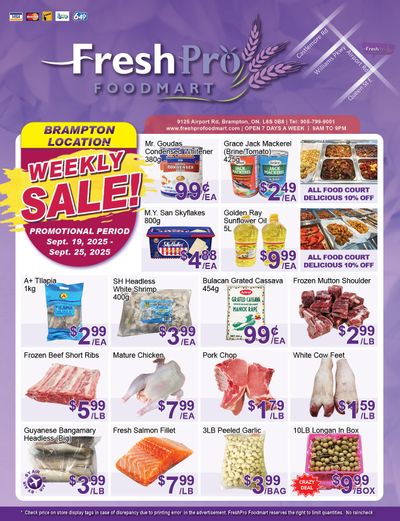 FreshPro Foodmart (Brampton) Flyer September 19 to 25