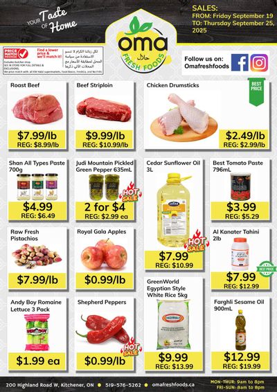 Oma Fresh Foods Flyer September 19 to 25