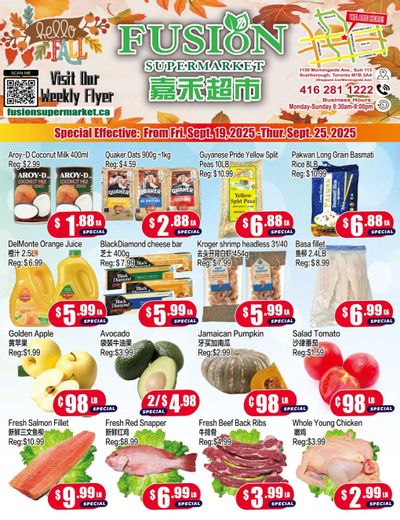 Fusion Supermarket (Scarborough) Flyer September 19 to 25