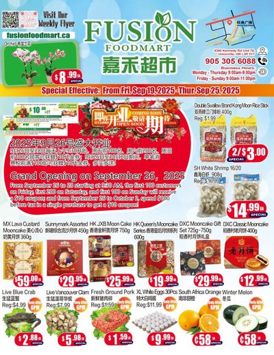 Fusion Supermarket (Unionville)  Flyer September 19 to 25
