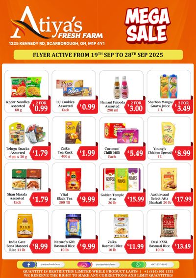 Atiya's Fresh Farm Flyer September 19 to 28