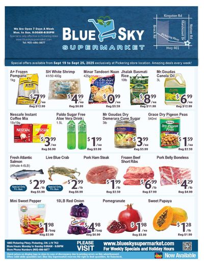 Blue Sky Supermarket (Pickering) Flyer September 19 to 25
