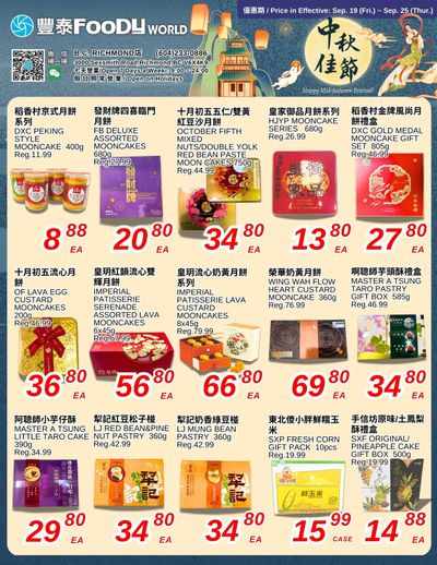 Foody World (Richmond, BC) Flyer September 19 to 25