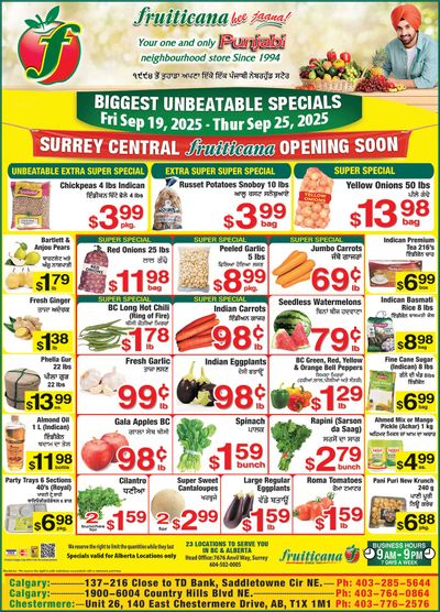 Fruiticana (Calgary) Flyer September 19 to 25