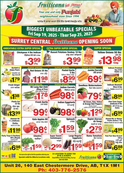 Fruiticana (Chestermere) Flyer September 19 to 25