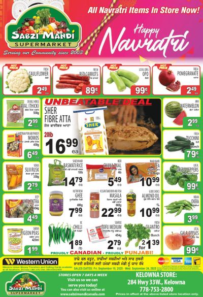 Sabzi Mandi Supermarket (Kelowna) Flyer September 19 to 24