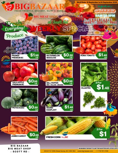 Big Bazaar Canada Flyer September 19 to 24