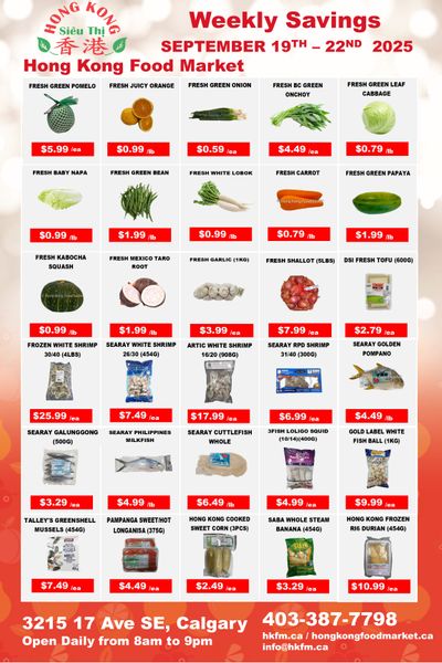 Hong Kong Food Market Flyer September 19 to 22
