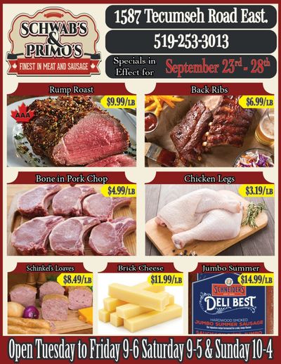 Schwab's & Primo's Flyer September 23 to 28