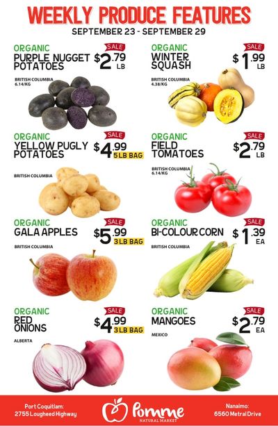 Pomme Natural Market Weekly Produce Flyer September 23 to 29