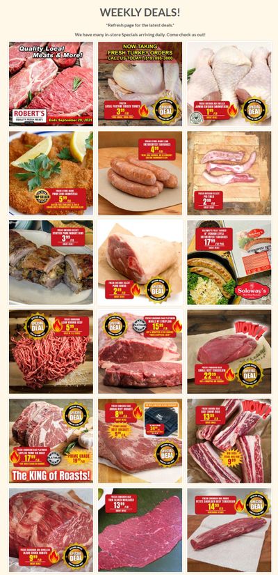 Robert's Fresh and Boxed Meats Flyer September 22 to 29