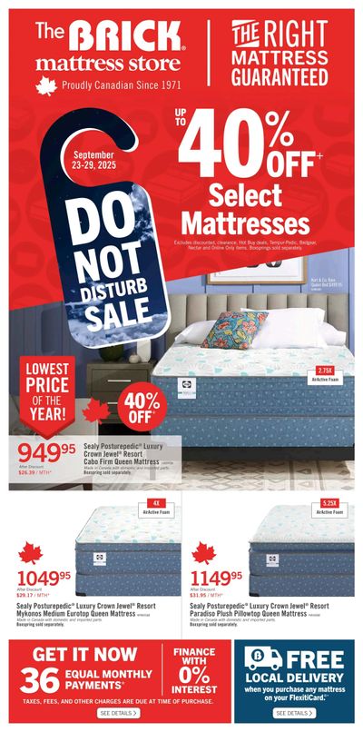 The Brick Mattress Store Flyer September 23 to 29
