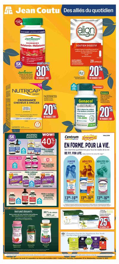 Jean Coutu Natural Health Products Flyer September 25 to October 8