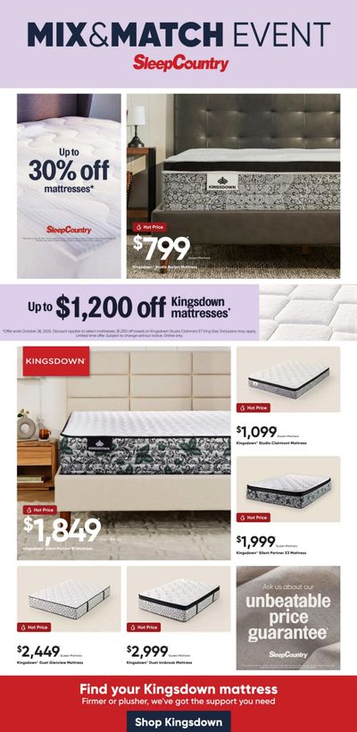 Sleep Country Flyer September 24 to 30