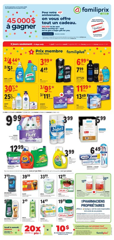 Familiprix Sante Flyer September 25 to October 1