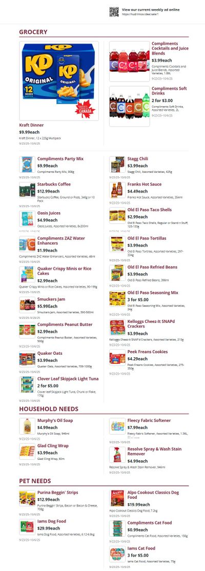 Kudrinko's Flyer September 23 to October 6