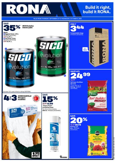 Rona & Rona+ (West) Flyer September 25 to October 8