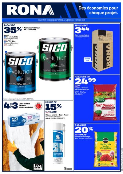 Rona & Rona+ (QC) Flyer September 25 to October 8