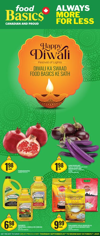 Food Basics Diwali Flyer September 25 to October 1