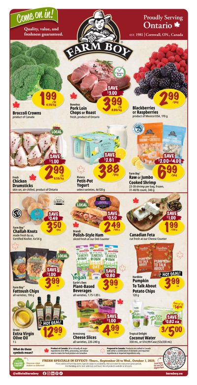 Farm Boy Flyer September 25 to October 1