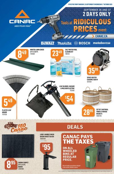 Canac Flyer September 25 to October 1