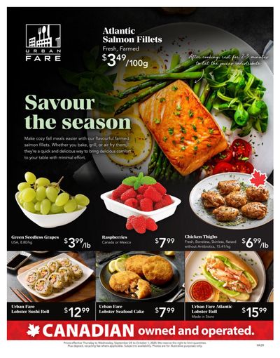 Urban Fare Flyer September 25 to October 1